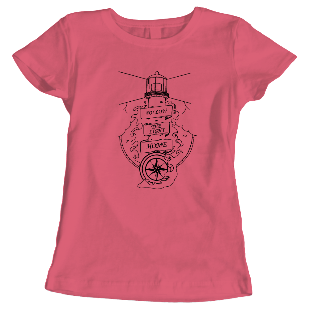 Follow the Light Home Lighthouse Ladies T-Shirt