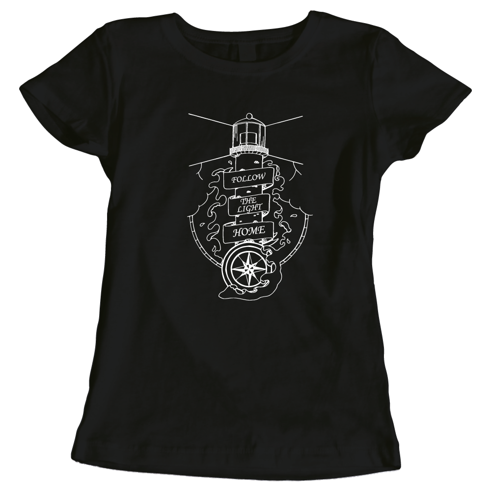 Follow the Light Home Lighthouse Ladies T-Shirt