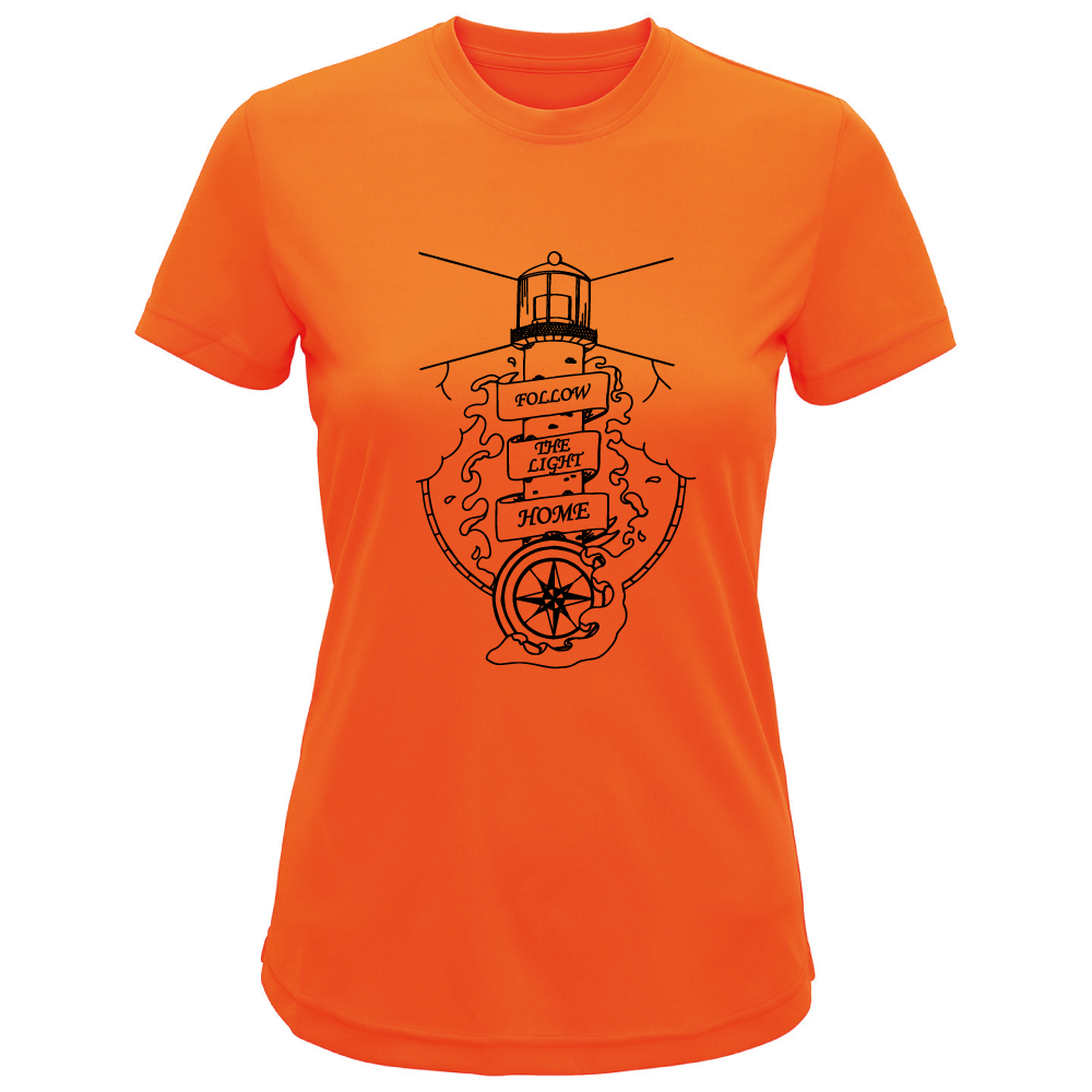 Follow the Light Home Lighthouse Ladies T-Shirt