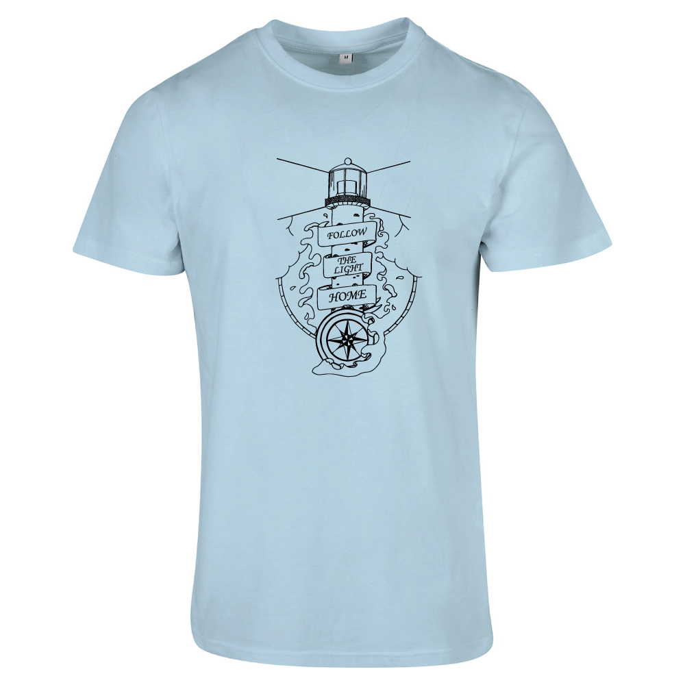 Follow the Light Home Sea-Themed Unisex T-Shirt