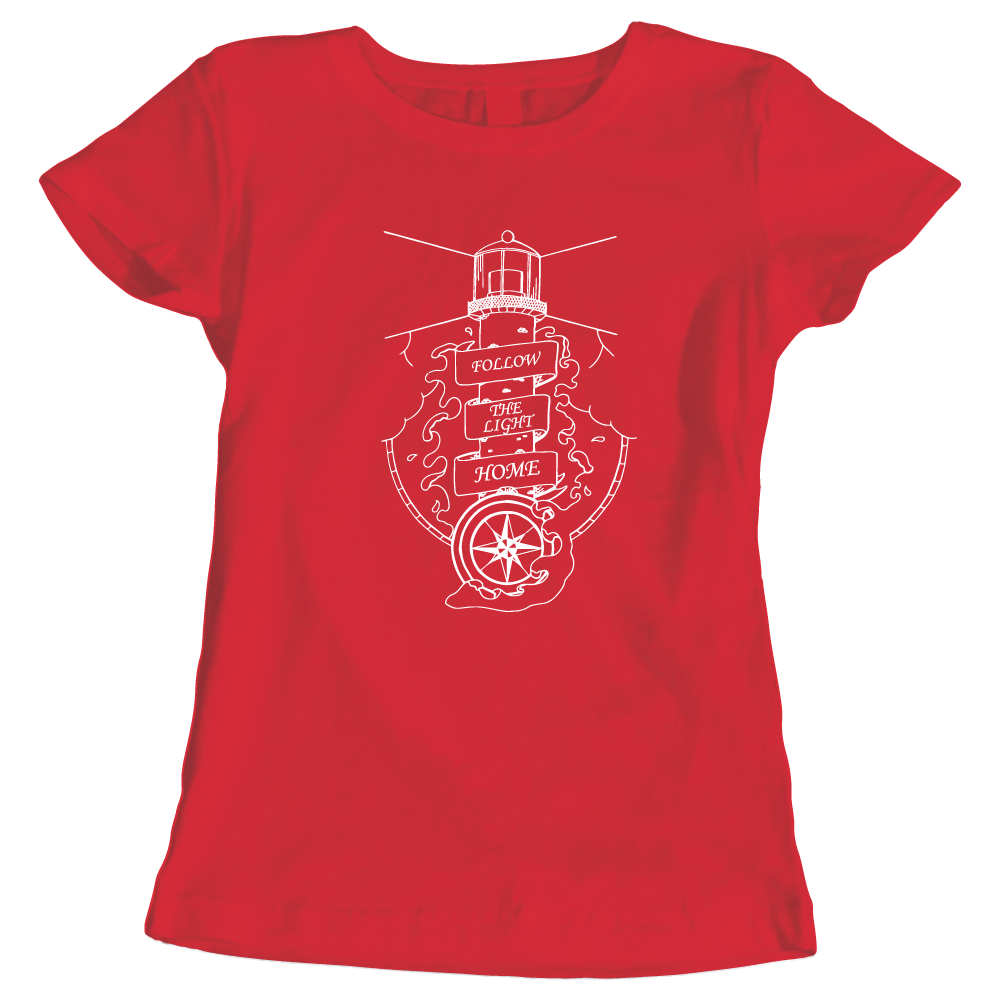Follow the Light Home Lighthouse Ladies T-Shirt
