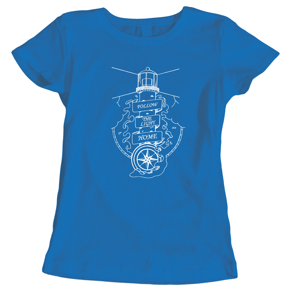 Follow the Light Home Lighthouse Ladies T-Shirt