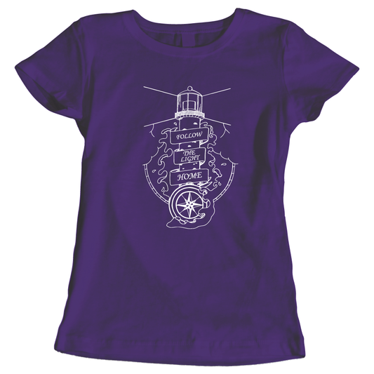 Follow the Light Home Lighthouse Ladies T-Shirt