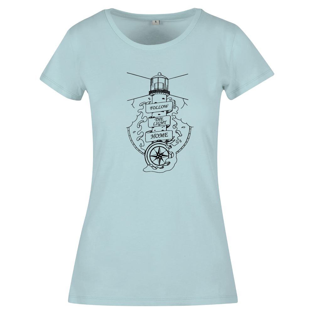 Follow the Light Home Sea-Themed Ladies T-Shirt