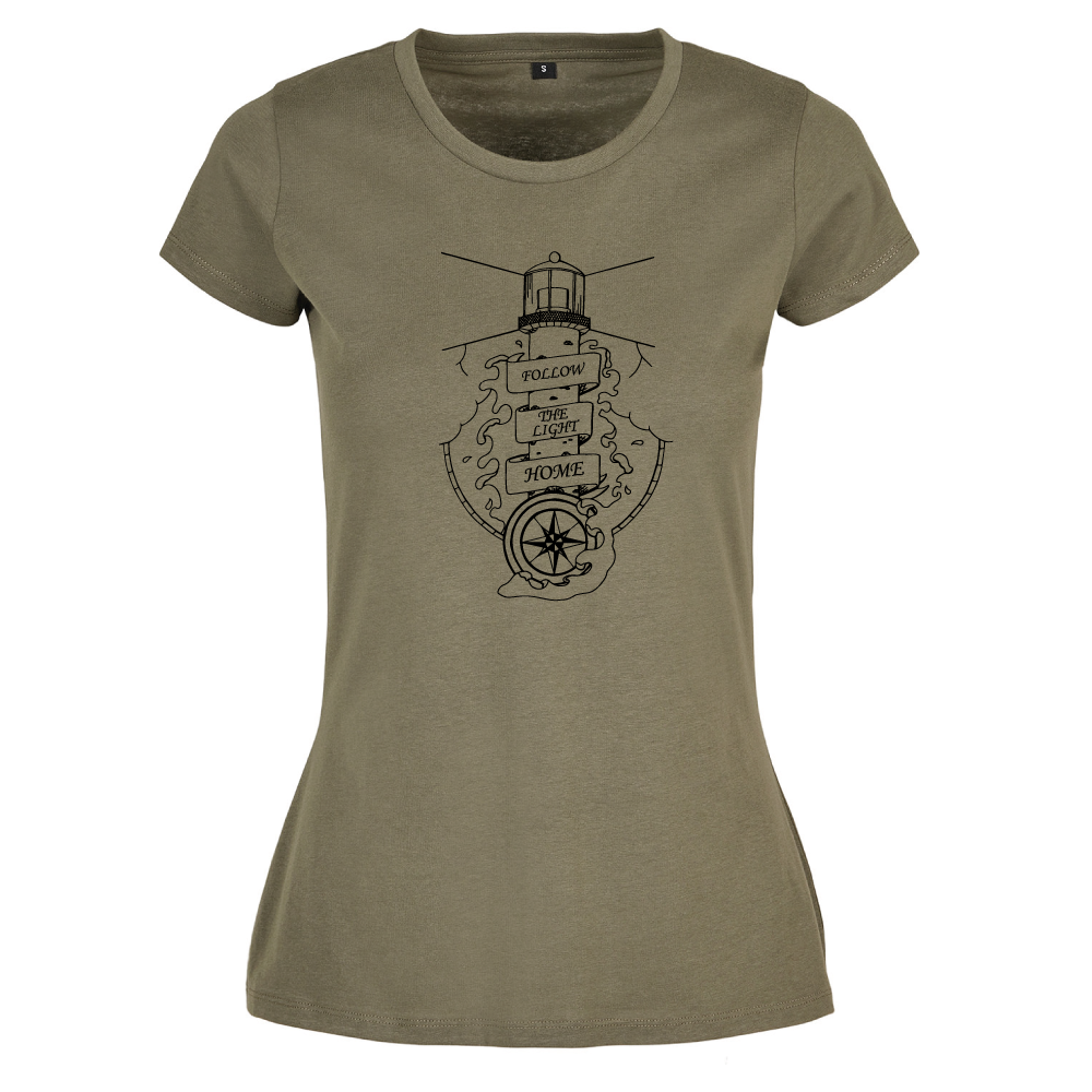 Follow the Light Home Sea-Themed Ladies T-Shirt
