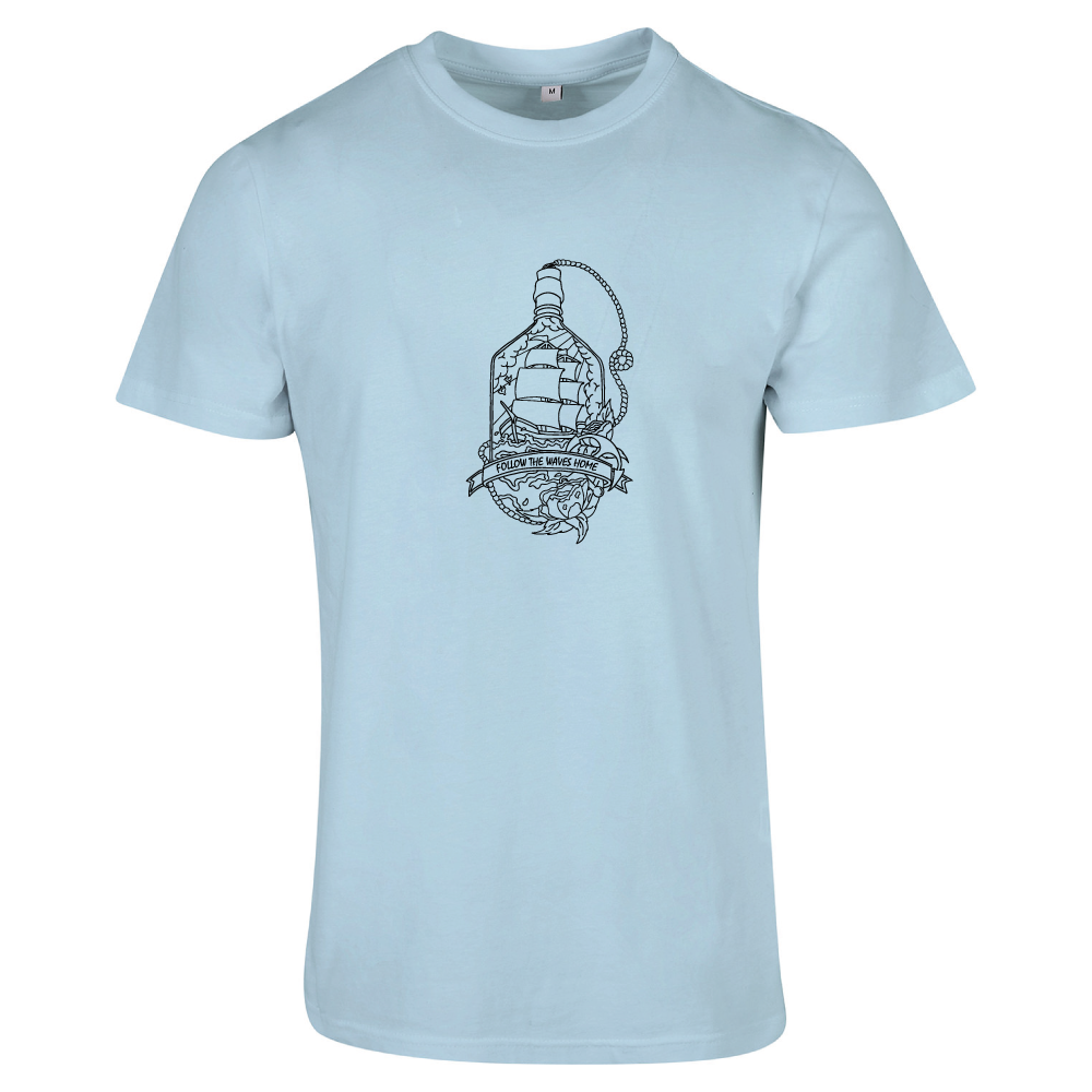 Follow the waves home surf themed unisex t-shirt