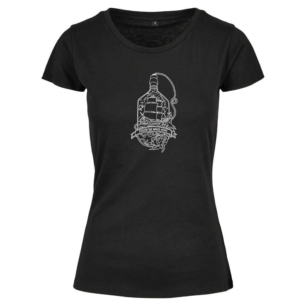 Follow the waves home surf themed ladies t-shirt