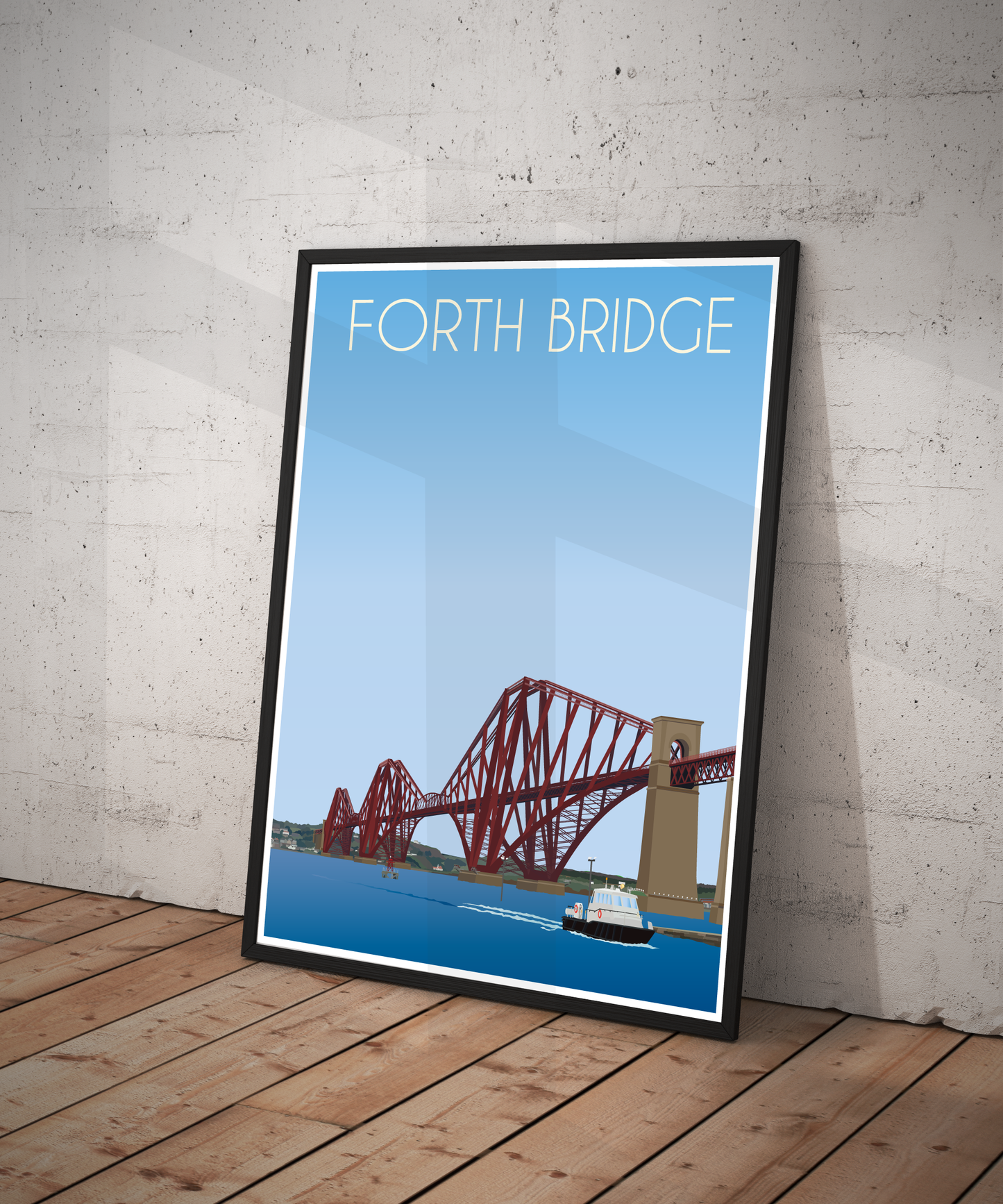 Forth Bridge Travel Poster – Scotland (Portrait Print)
