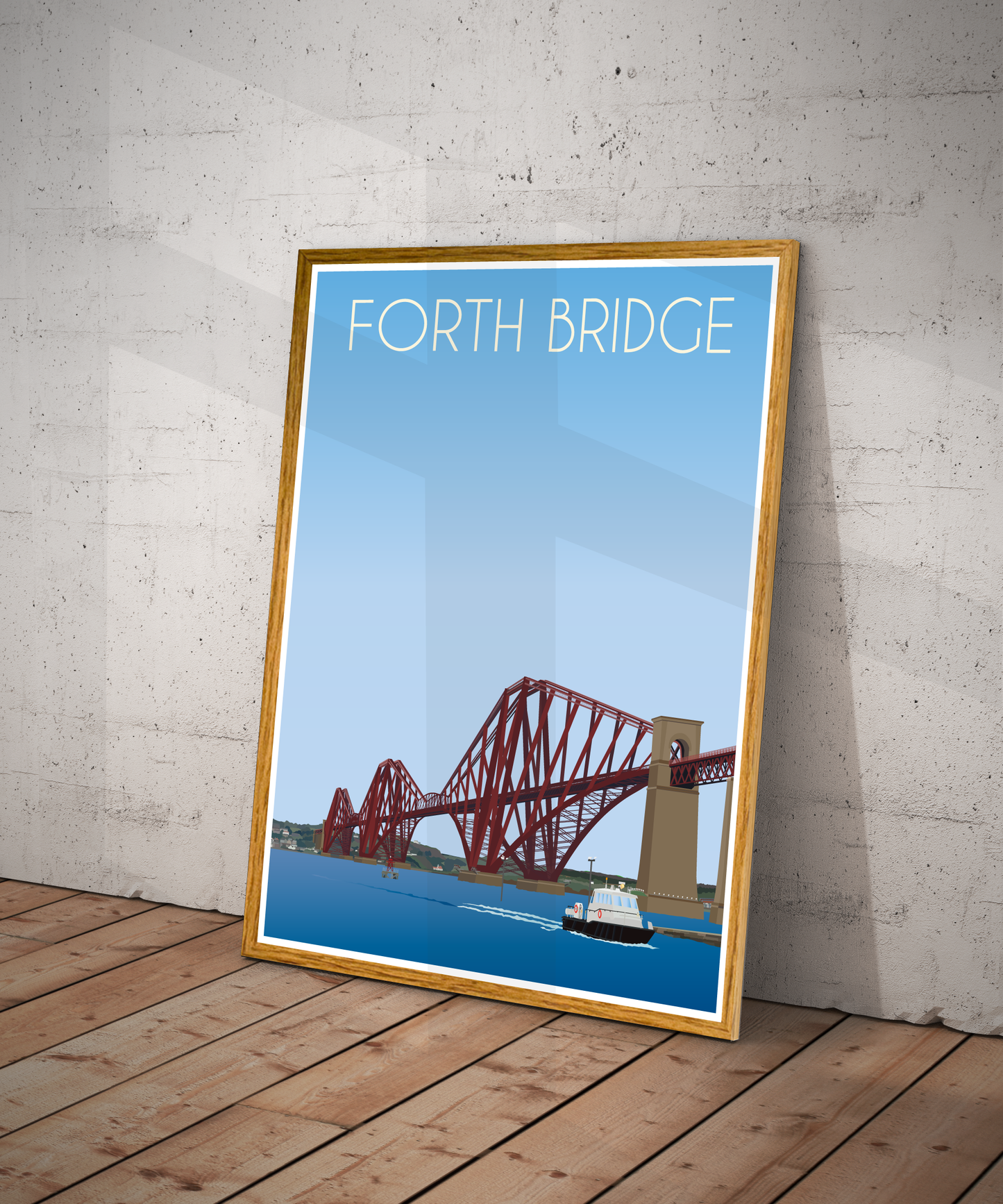 Forth Bridge Travel Poster – Scotland (Portrait Print)