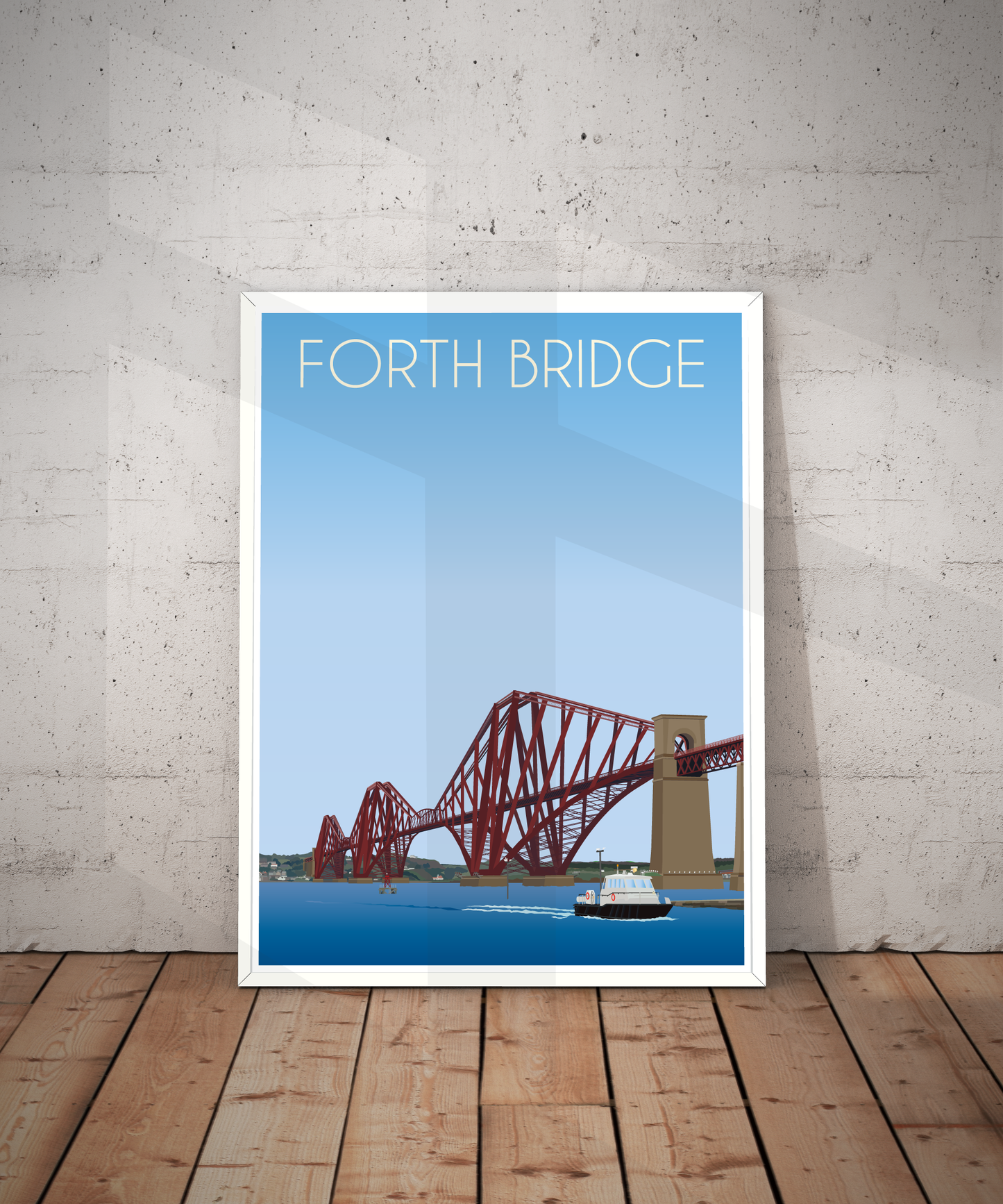 Forth Bridge Travel Poster – Scotland (Portrait Print)