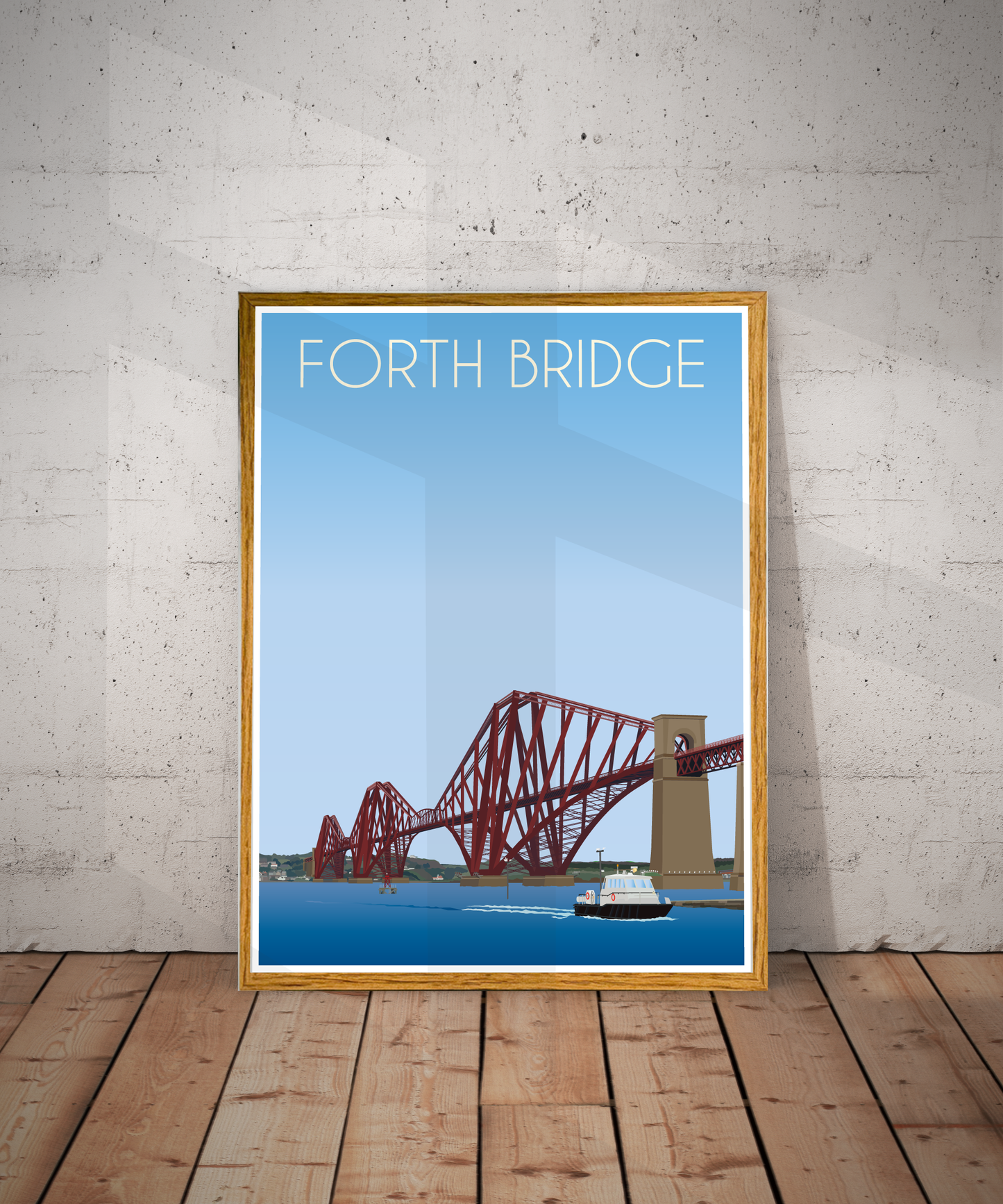 Forth Bridge Travel Poster – Scotland (Portrait Print)