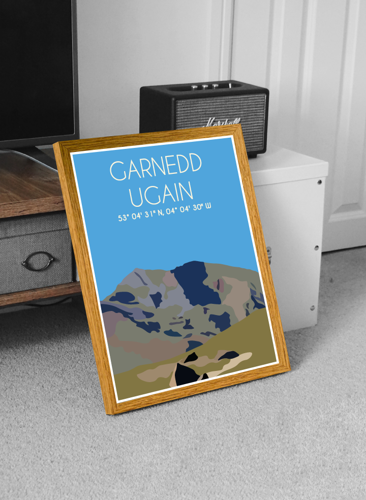 Garnedd Ugain Eryri National Park (Snowdonia) Welsh 3000's poster print