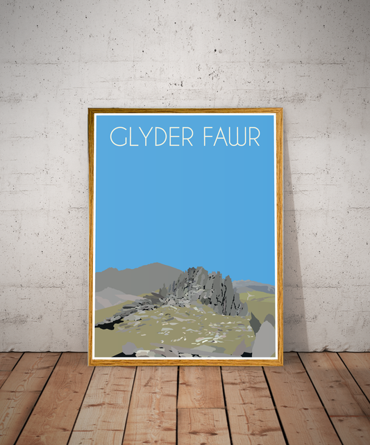 Glyder Fawr Eryri National Park (Snowdonia) Welsh 3000's poster print