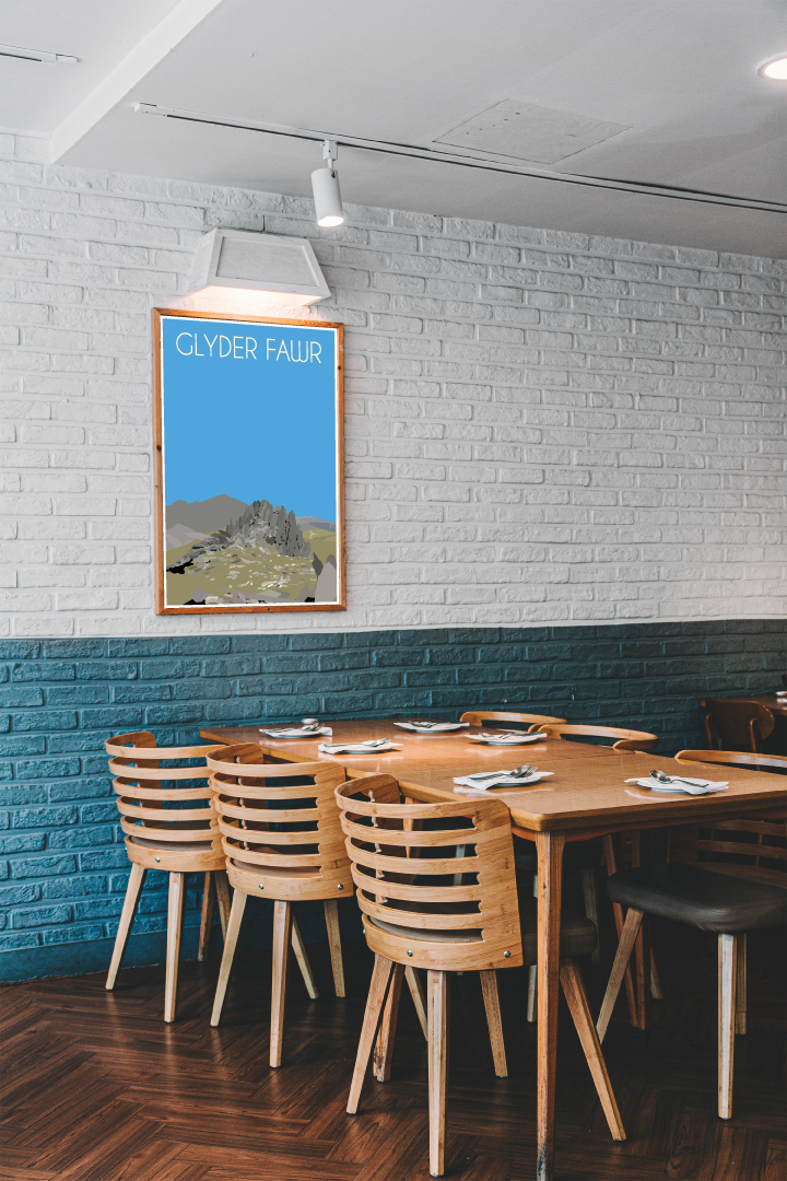 Glyder Fawr Eryri National Park (Snowdonia) Welsh 3000's poster print