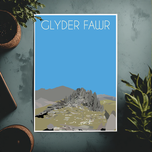 Glyder Fawr Eryri National Park (Snowdonia) Welsh 3000's poster print