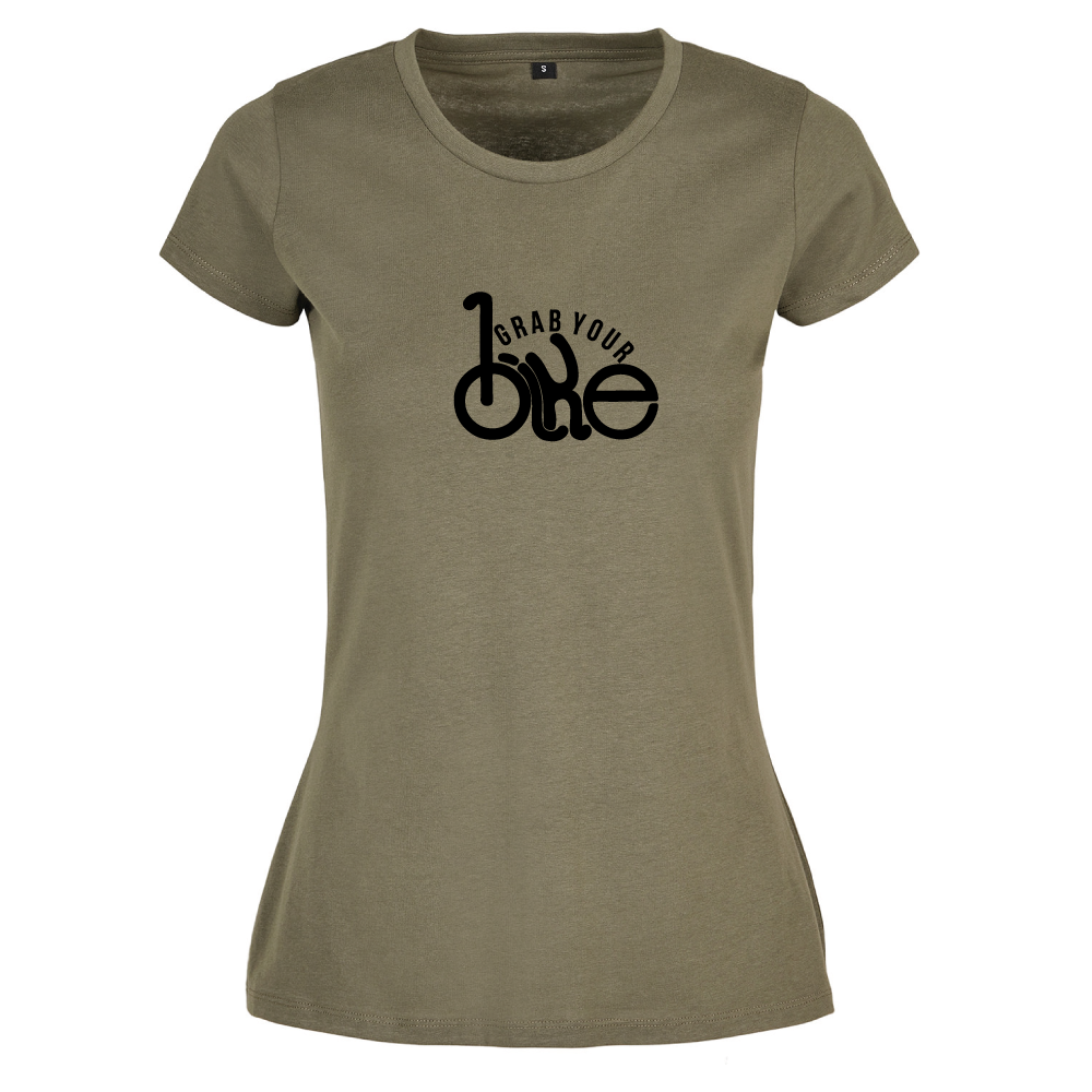 Grab Your Bike Cycling Bicycle Themed Ladies T-Shirt