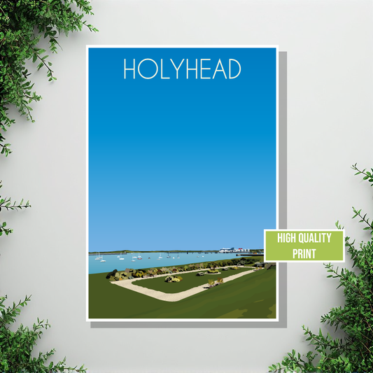 Holyhead Vintage Travel Poster Portrait Print
