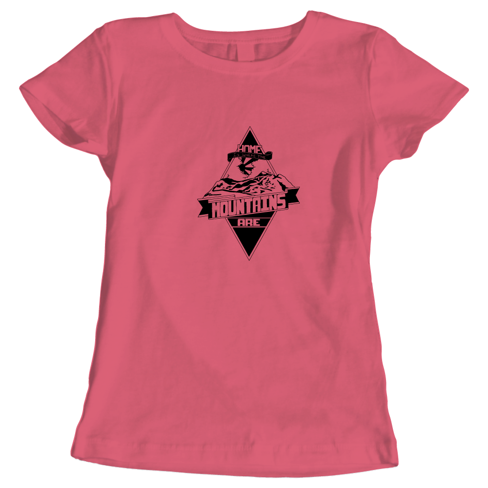 Home Is Where The Mountains Are Ladies T-Shirt