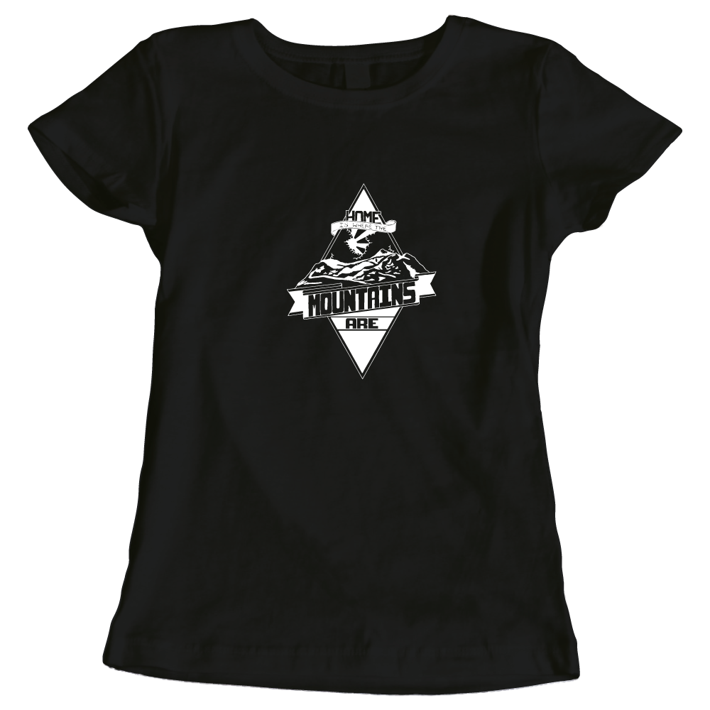 Home Is Where The Mountains Are Ladies T-Shirt