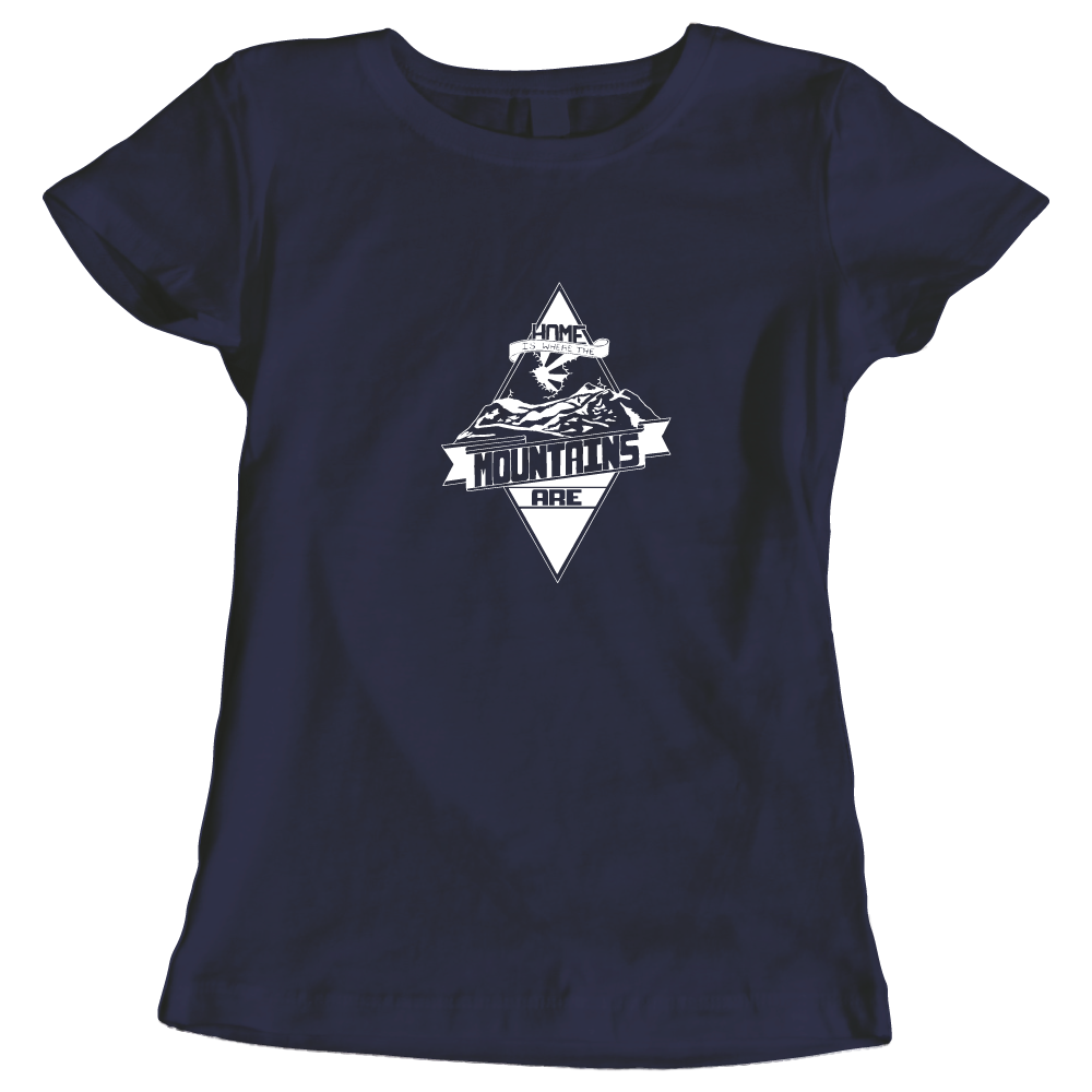 Home Is Where The Mountains Are Ladies T-Shirt