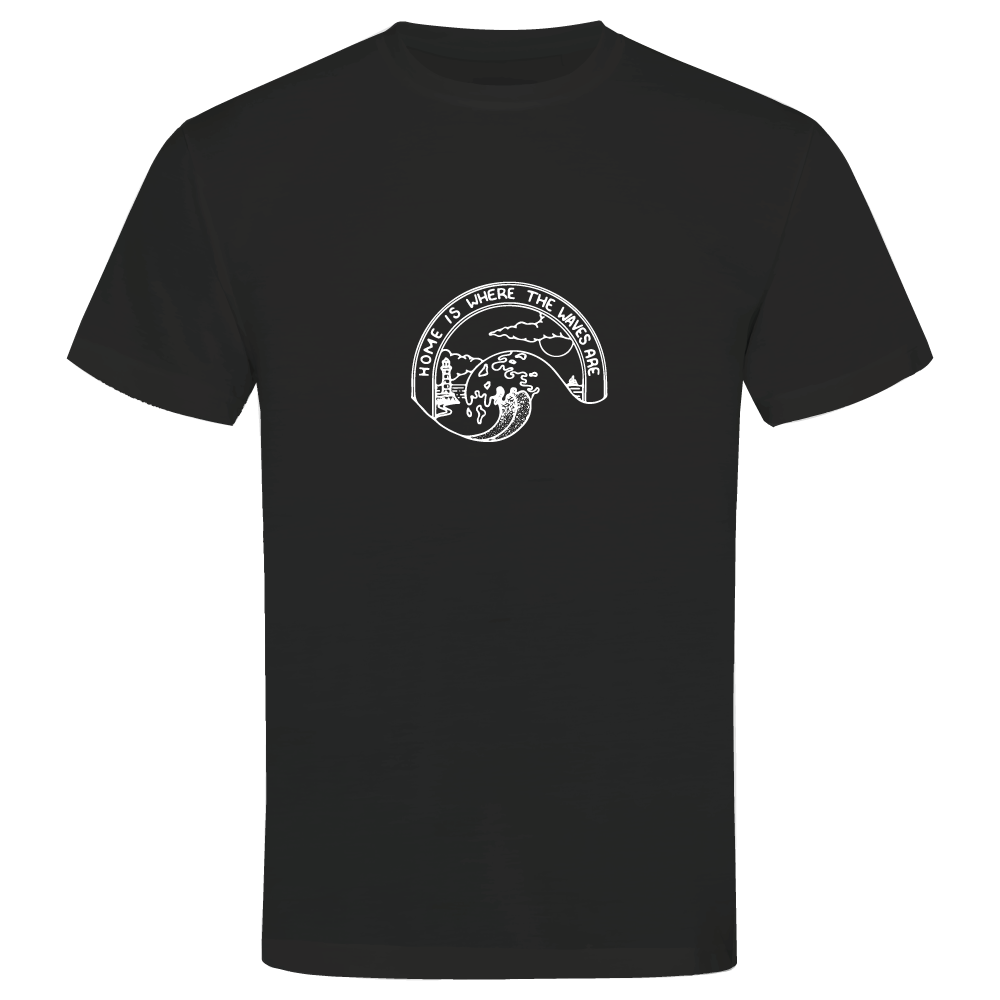 Home Is Where The Waves Are Surfing-Themed T-Shirt