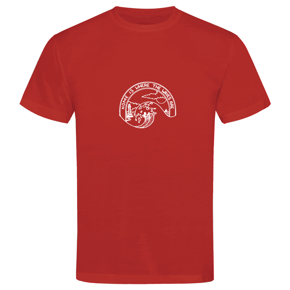 Home Is Where The Waves Are Surfing-Themed T-Shirt