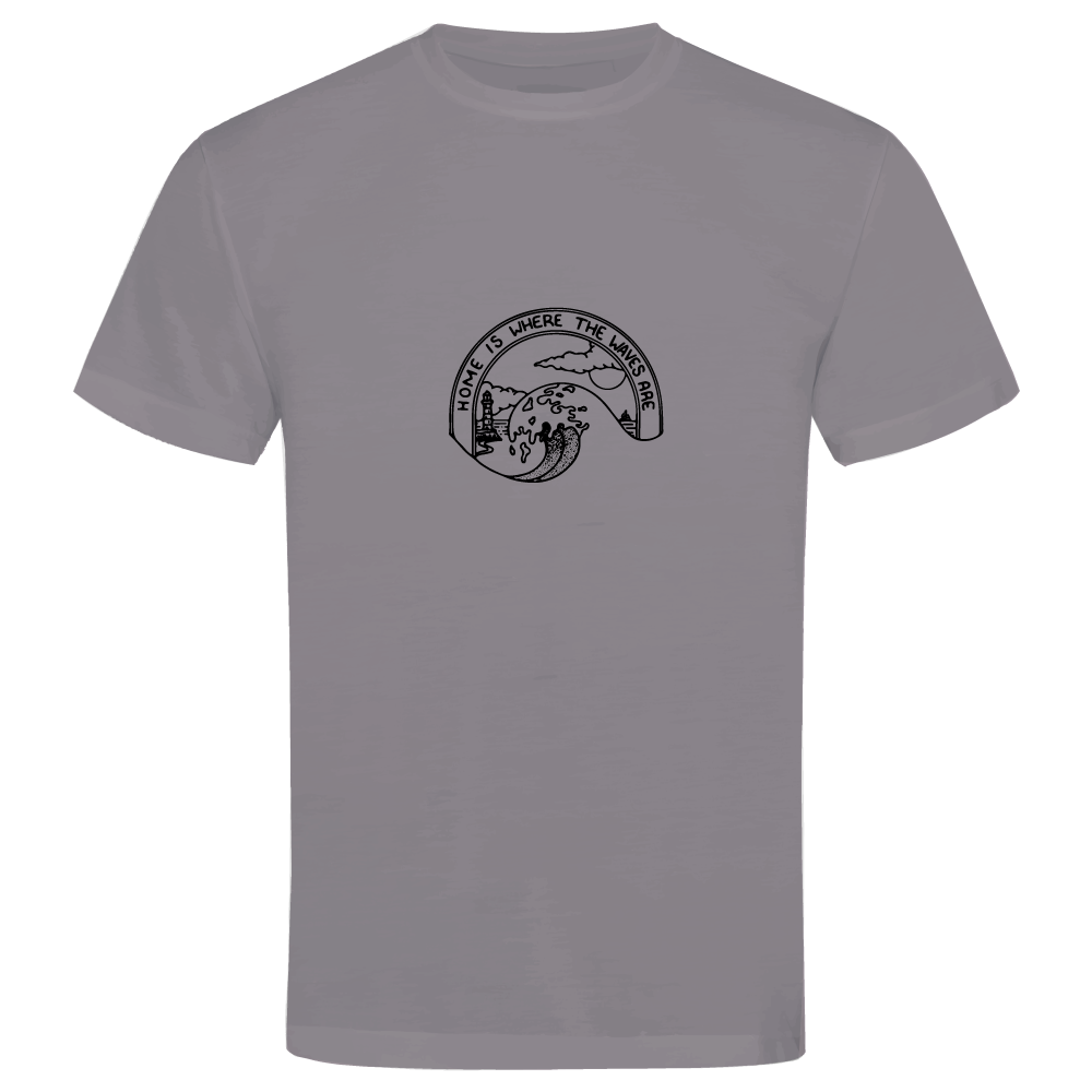 Home Is Where The Waves Are Surfing-Themed T-Shirt