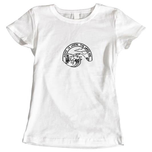 Home Is Where The Waves Are Surfing-Themed Ladies T-Shirt