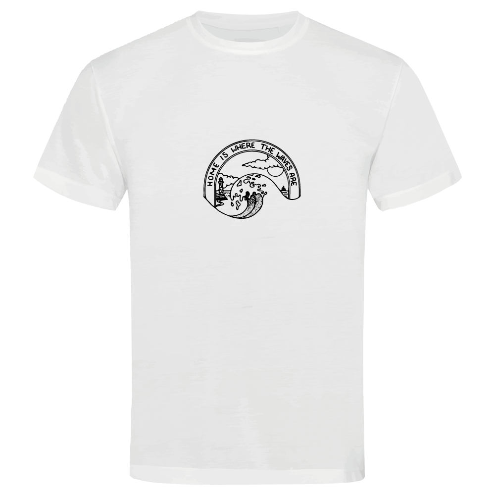 Home Is Where The Waves Are Surfing-Themed T-Shirt