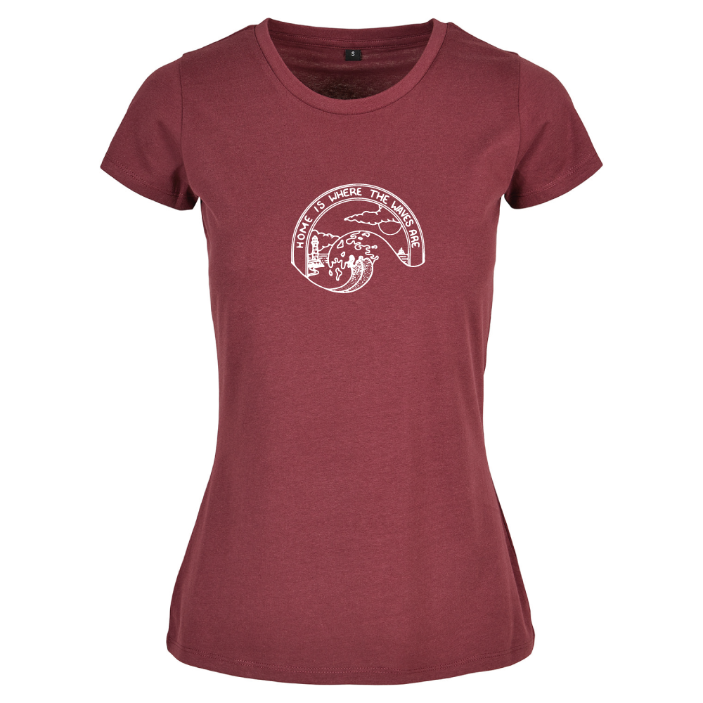 Home Is Where The Waves Are Surf Themed Ladies T-Shirt