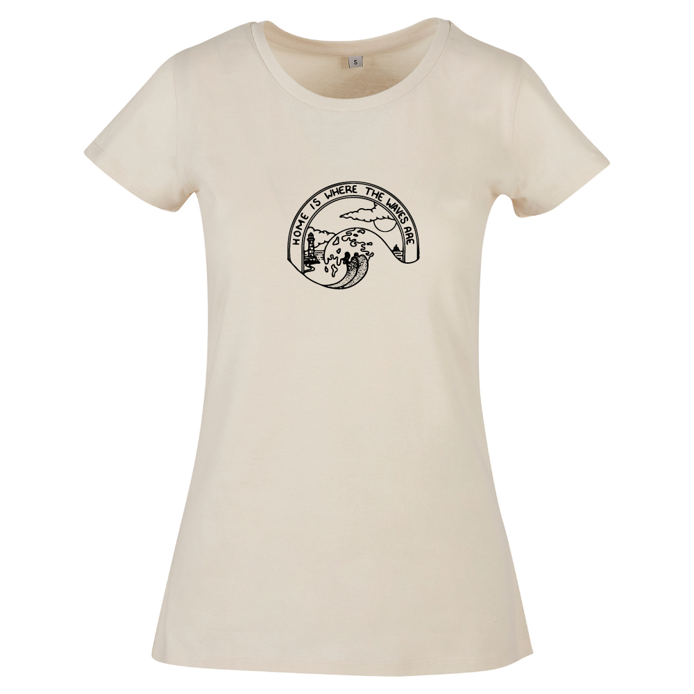 Home Is Where The Waves Are Surf Themed Ladies T-Shirt