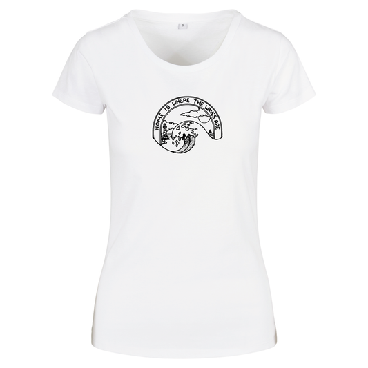 Home Is Where The Waves Are Surf Themed Ladies T-Shirt
