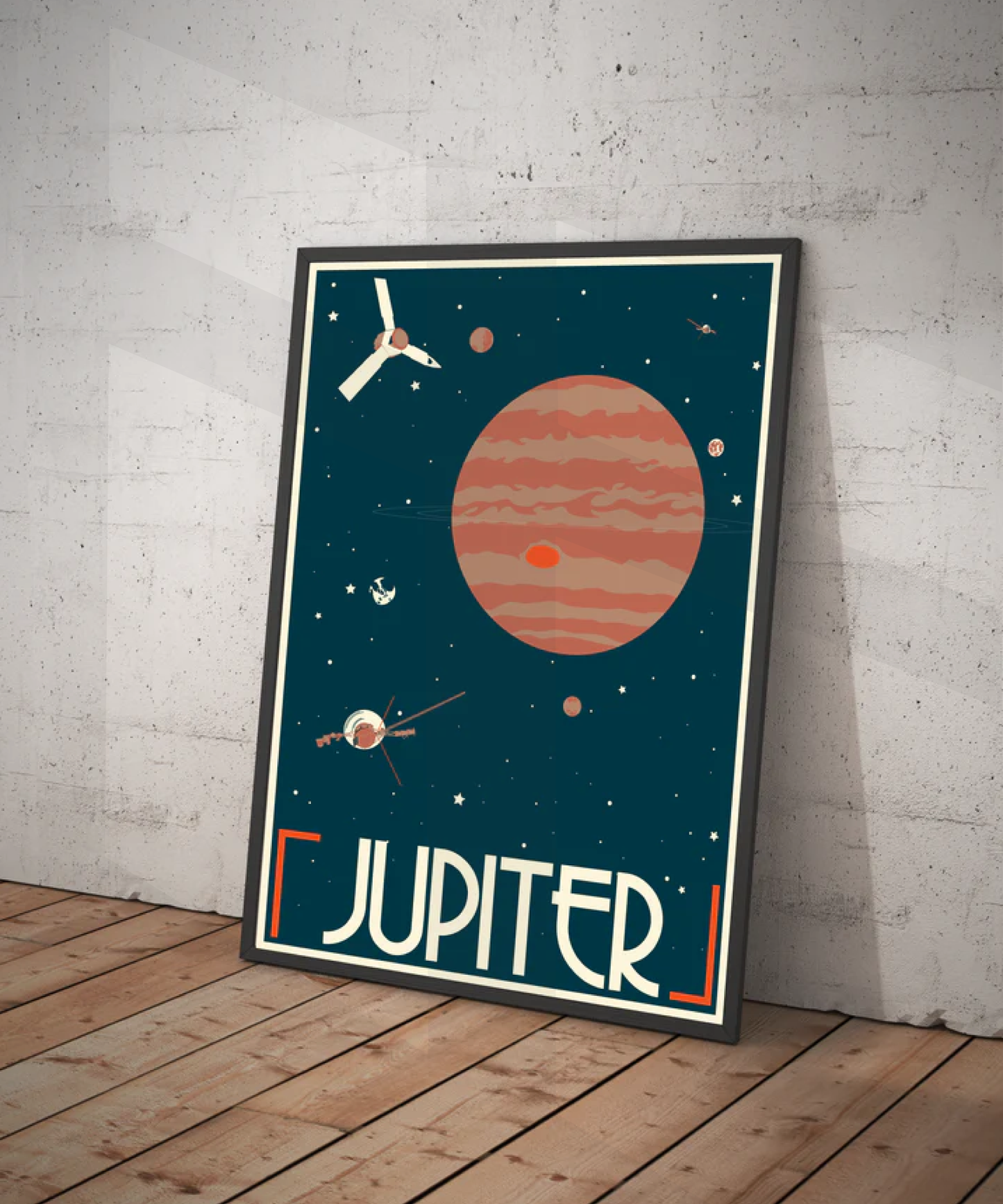 Jupiter Retro Space Travel Poster – Deep Space Series
