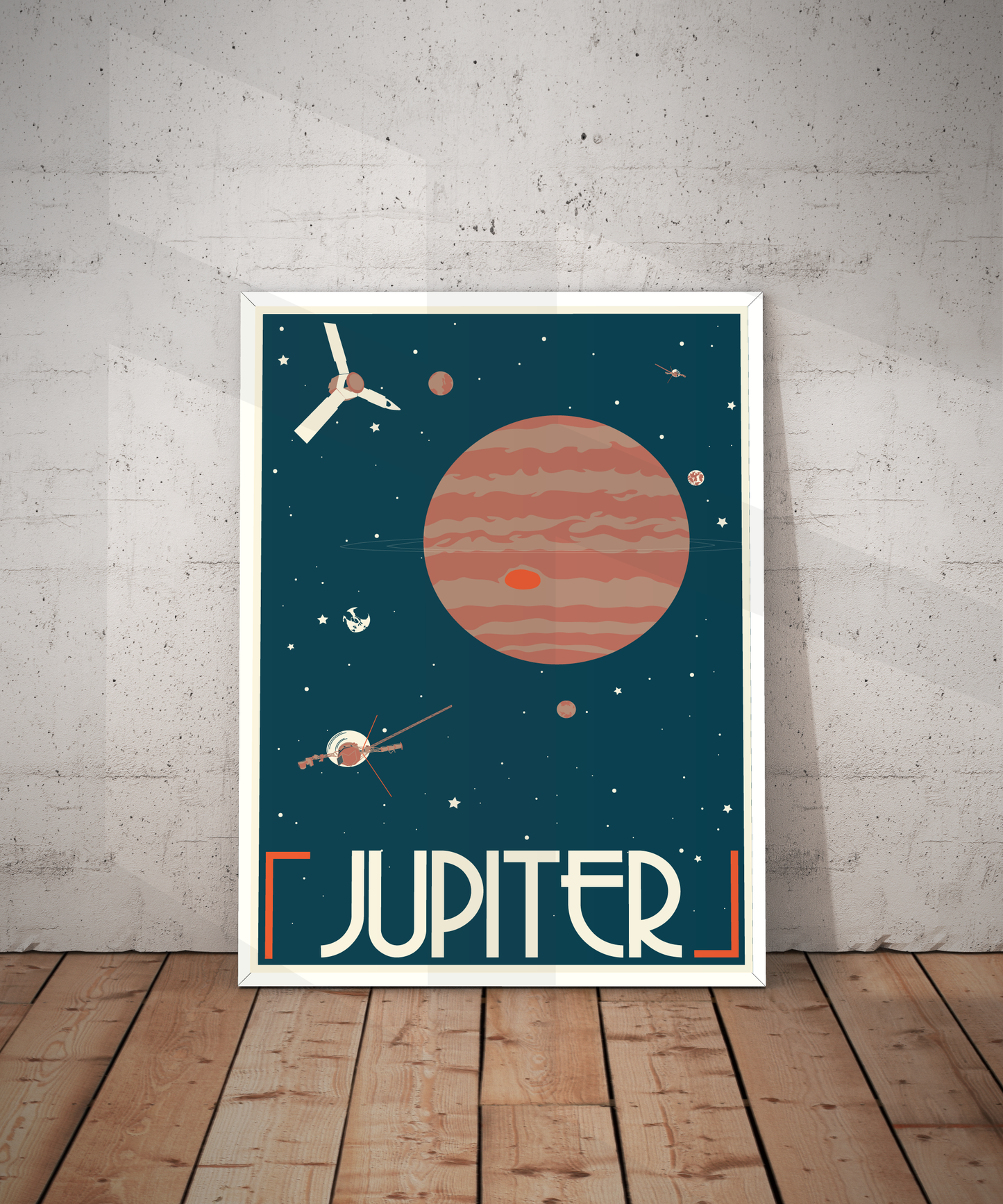 Jupiter Retro Space Travel Poster – Deep Space Series