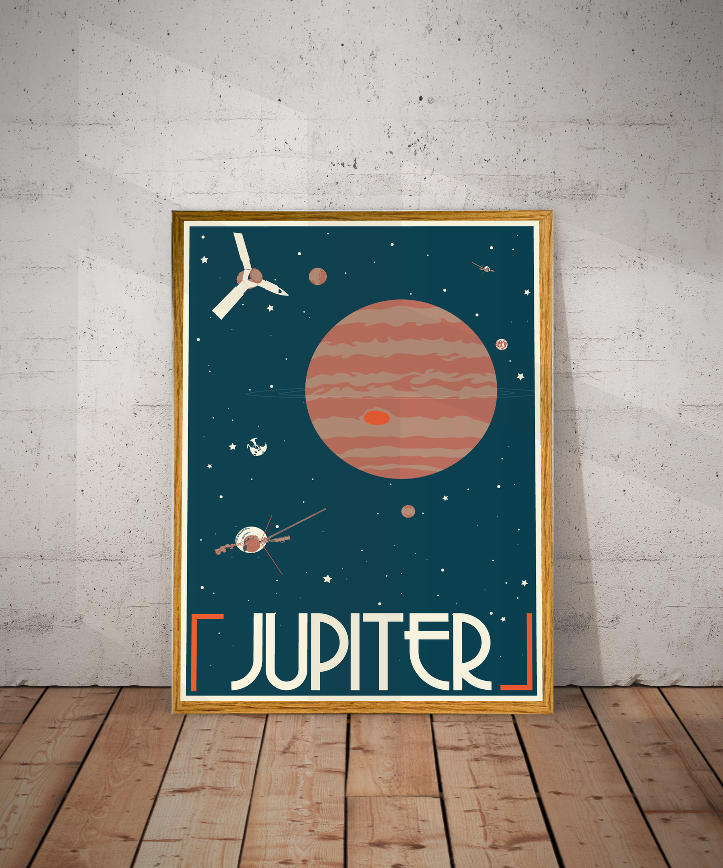 Jupiter Retro Space Travel Poster – Deep Space Series
