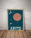 Jupiter Retro Space Travel Poster – Deep Space Series