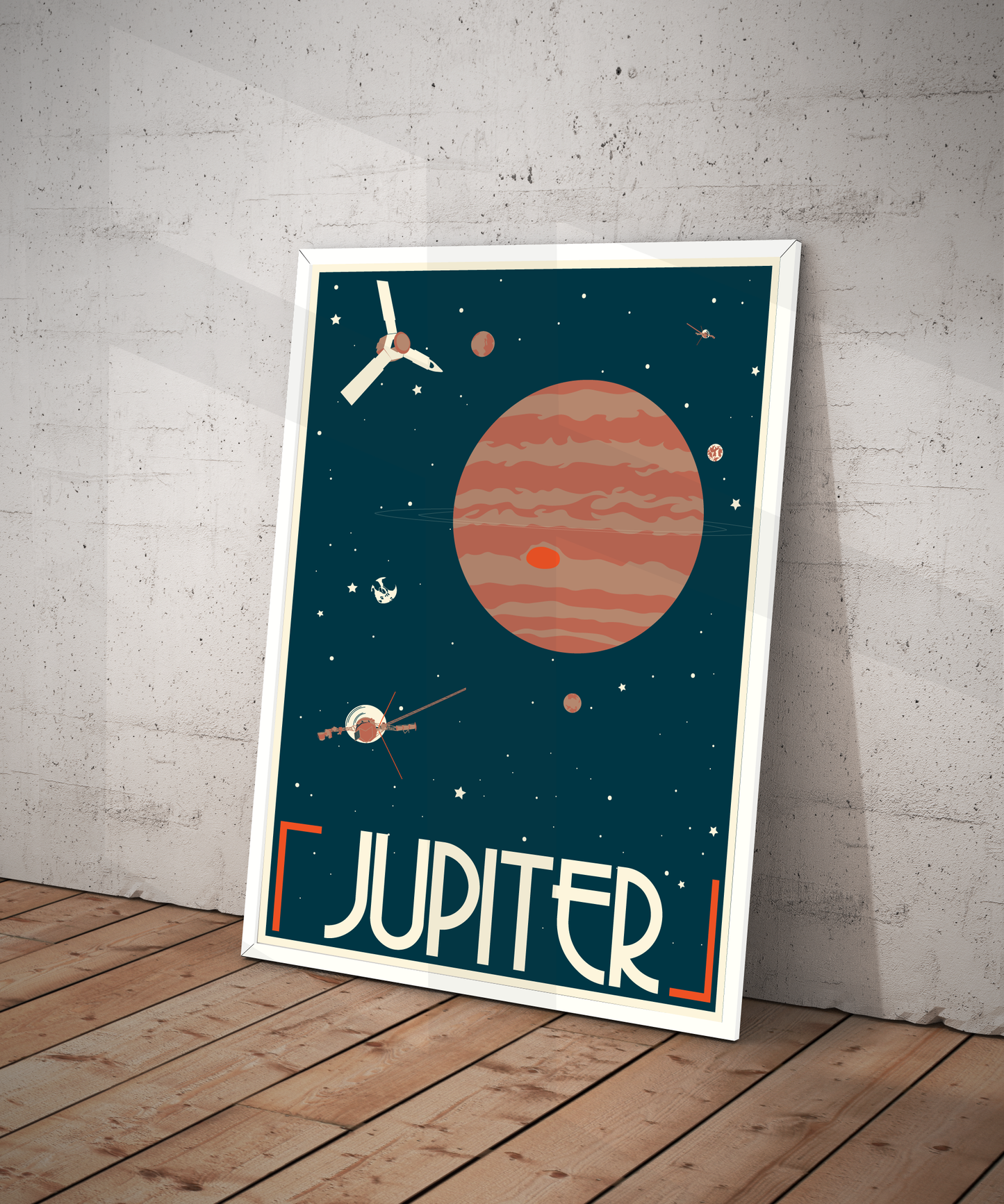 Jupiter Retro Space Travel Poster – Deep Space Series
