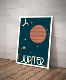 Jupiter Retro Space Travel Poster – Deep Space Series