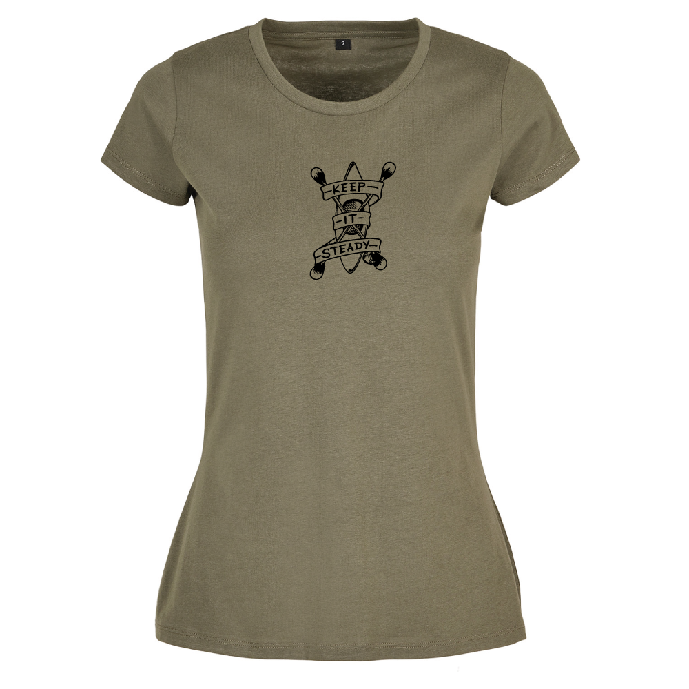 Keep It Steady Kayaking Themed Ladies T-Shirt