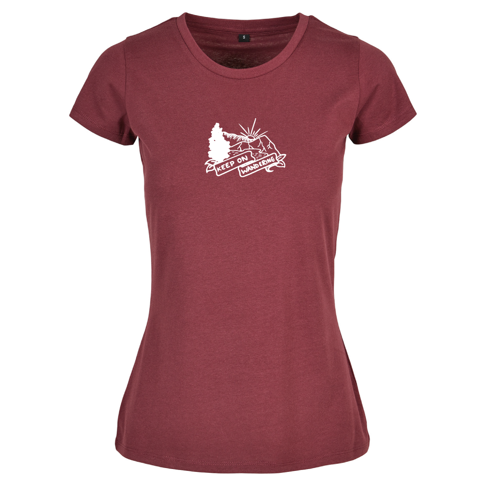 Keep on Wandering Hiking Themed Ladies T-Shirt