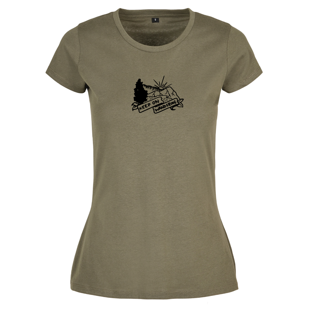 Keep on Wandering Hiking Themed Ladies T-Shirt
