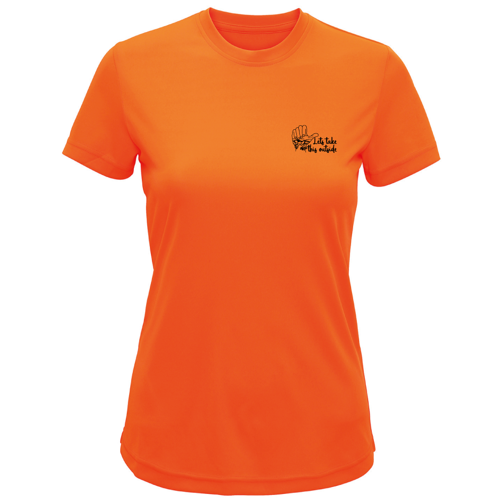 Adventure Queens Let's Take This Outside women's t-shirt with small design