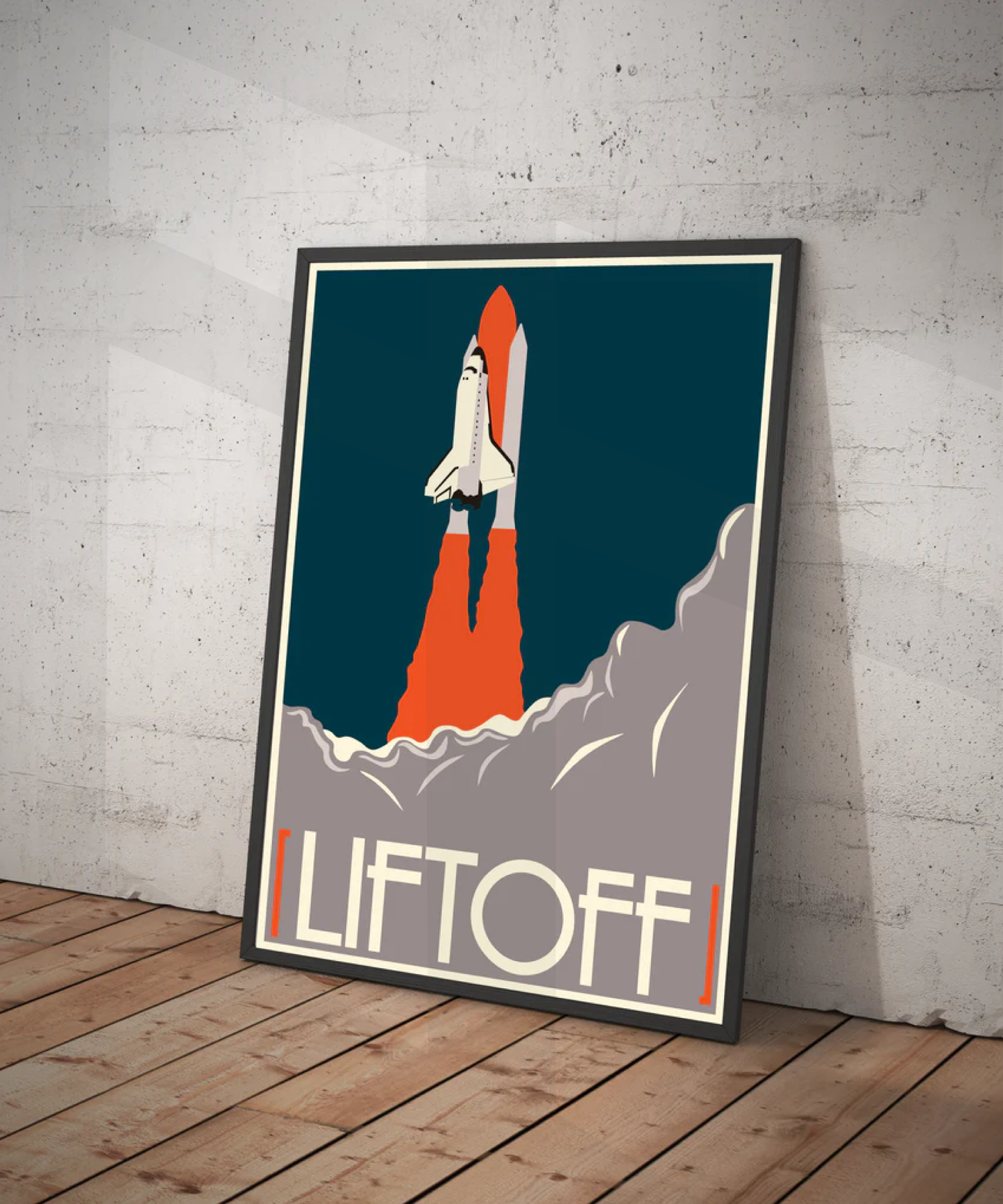 Lift Off Retro Space Travel Poster – Deep Space Series