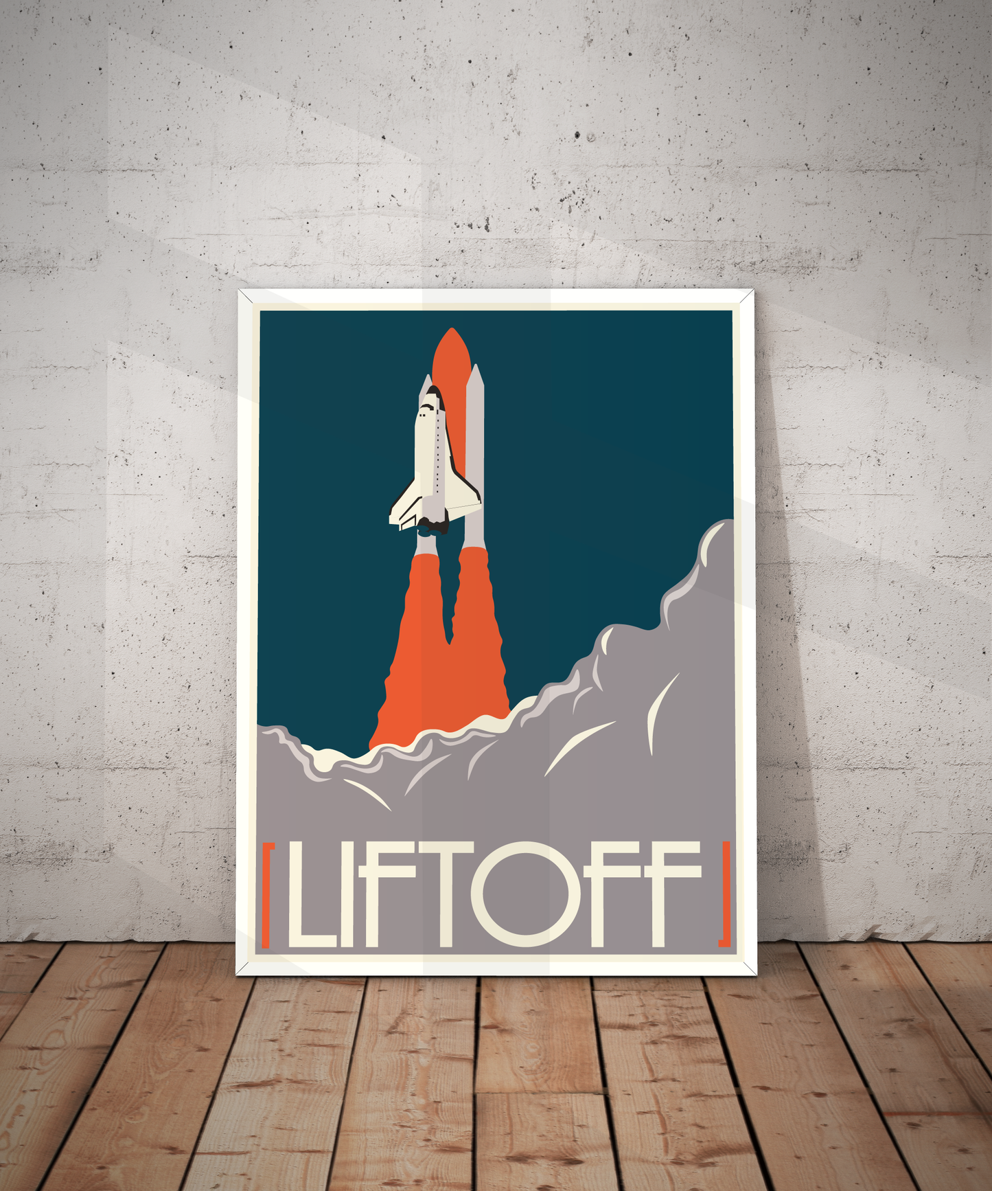 Lift Off Retro Space Travel Poster – Deep Space Series