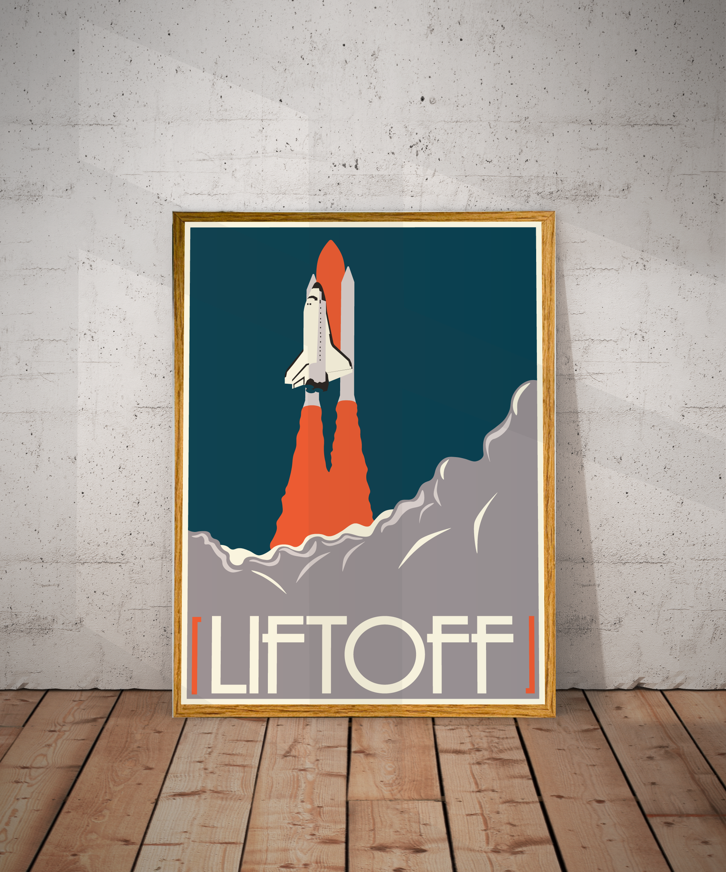 Lift Off Retro Space Travel Poster – Deep Space Series