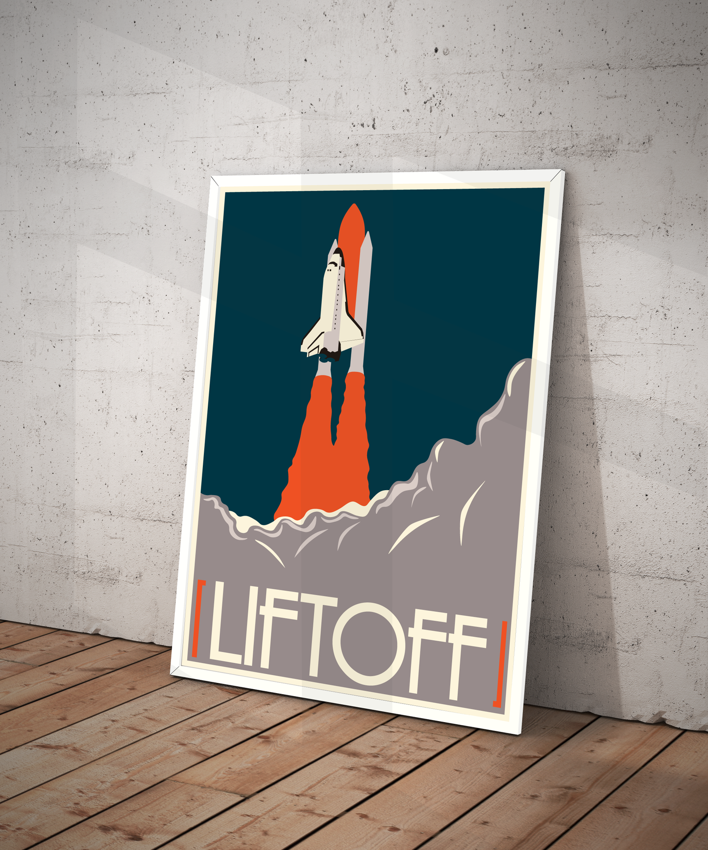 Lift Off Retro Space Travel Poster – Deep Space Series
