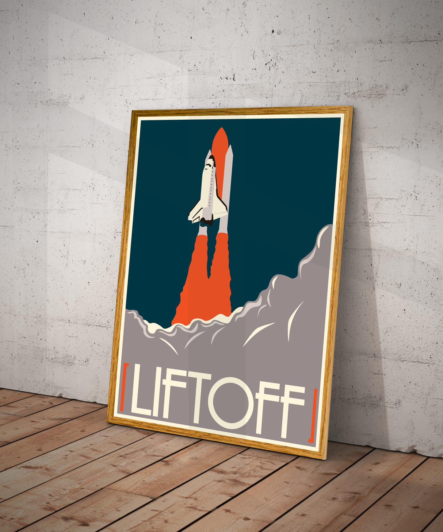 Lift Off Retro Space Travel Poster – Deep Space Series