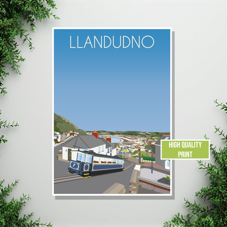 Llandudno Travel Poster – North Wales Coast (Portrait Print)