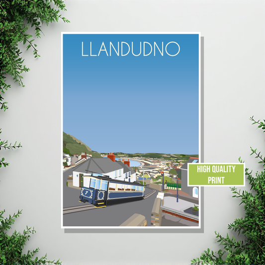 Llandudno Travel Poster – North Wales Coast (Portrait Print)