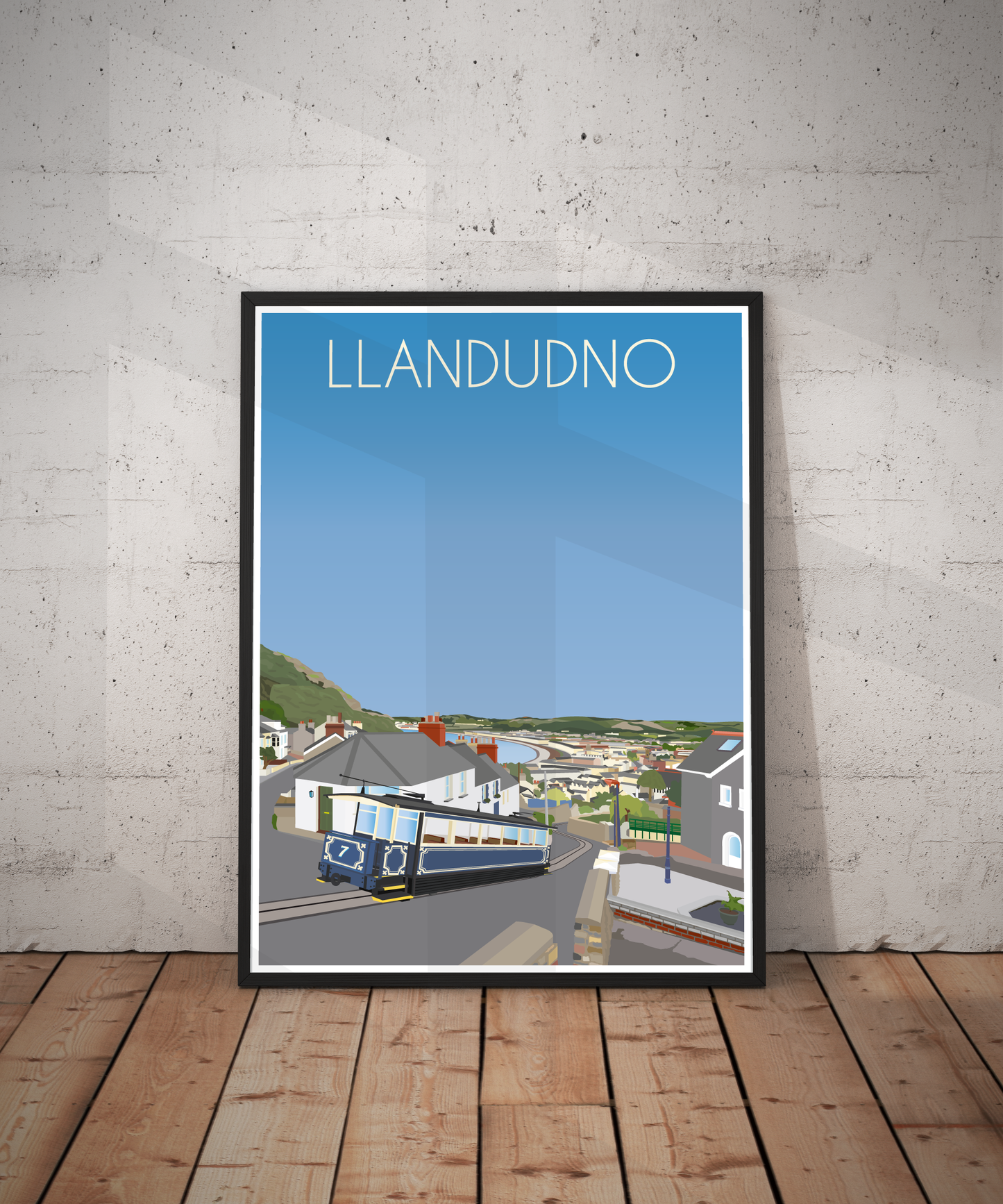 Llandudno Travel Poster – North Wales Coast (Portrait Print)